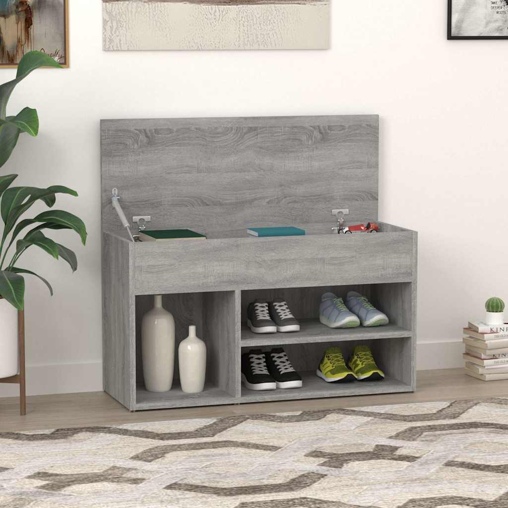 Vidaxl shoe bench 80x30x45 cm processed wood grey sonoma oak color
